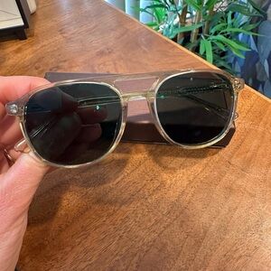 Clear Frame Polarized Aviator Sunglasses